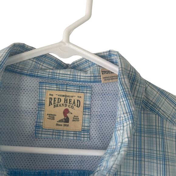 Red Head Brand Co. 2XL Tall Blue Fishing Outdoor Vented Button Up Shirt - Picture 4 of 11